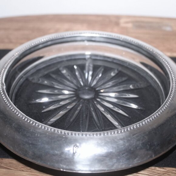 Vintage 1878 Frank Whiting 925 Sterling Silver Crystal "Starburst" Trinket Dish - Picture 1 of 5